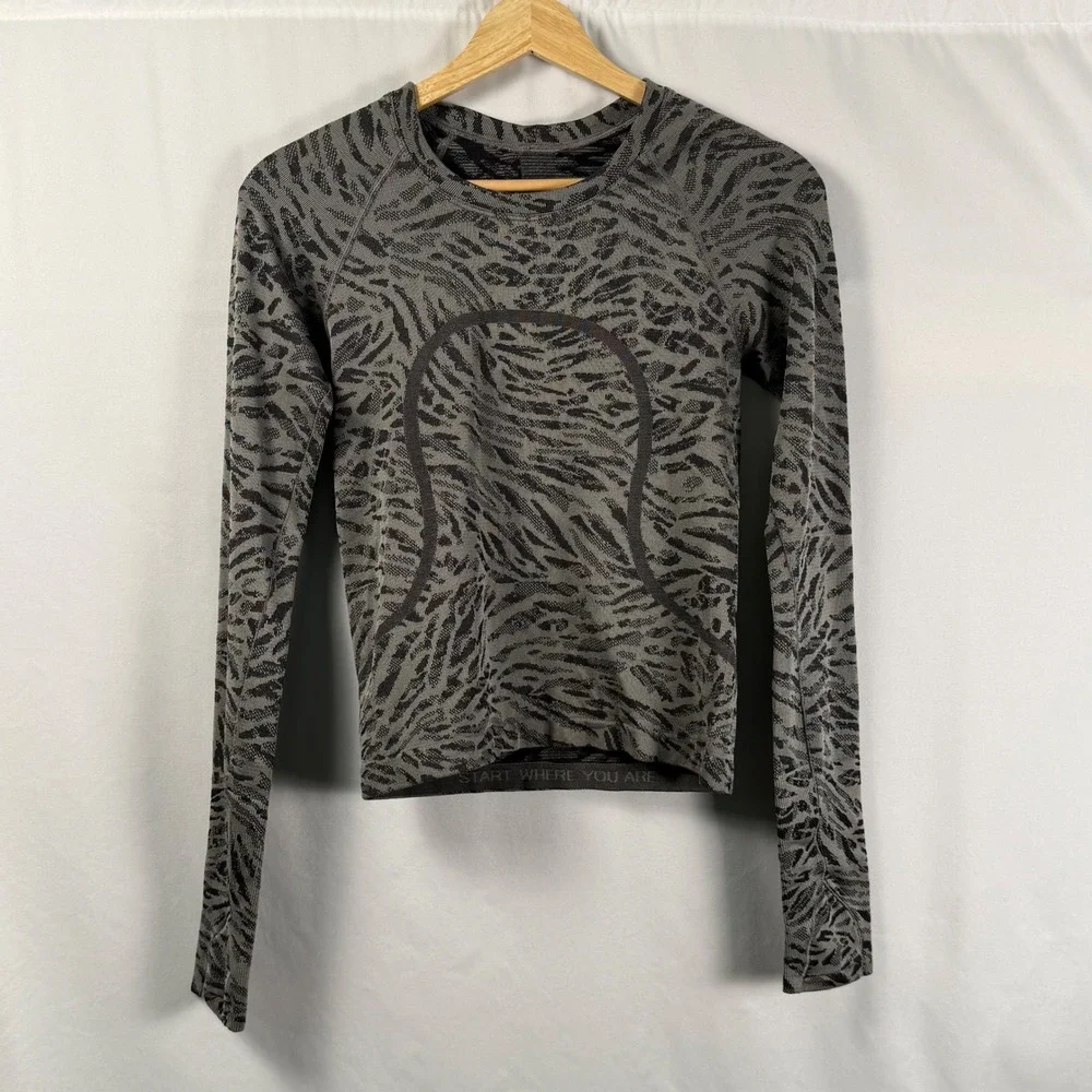 Lululemon‎ Swiftly Tech Long Sleeve 2.0 Race Length Top Primal Clash Womens 4